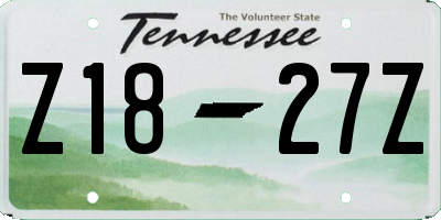TN license plate Z1827Z