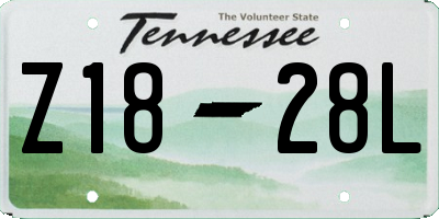 TN license plate Z1828L