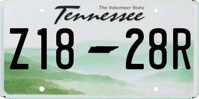 TN license plate Z1828R