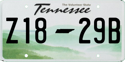 TN license plate Z1829B