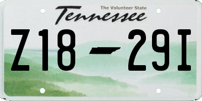 TN license plate Z1829I
