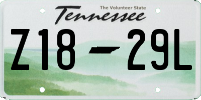 TN license plate Z1829L