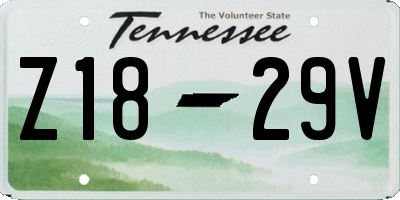 TN license plate Z1829V