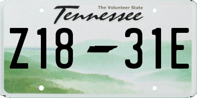 TN license plate Z1831E