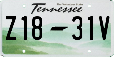 TN license plate Z1831V