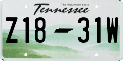 TN license plate Z1831W
