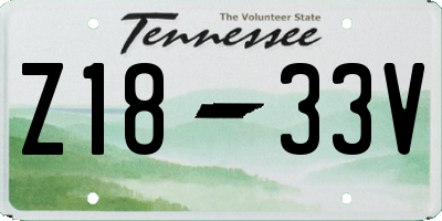 TN license plate Z1833V