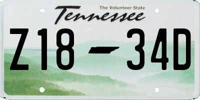 TN license plate Z1834D