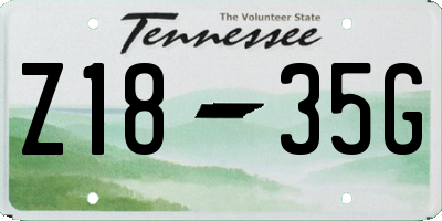 TN license plate Z1835G