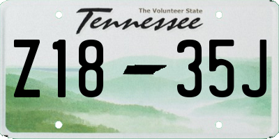 TN license plate Z1835J