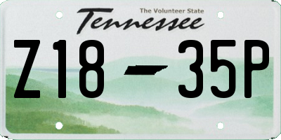 TN license plate Z1835P