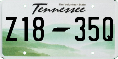 TN license plate Z1835Q