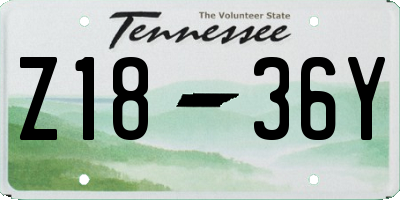 TN license plate Z1836Y