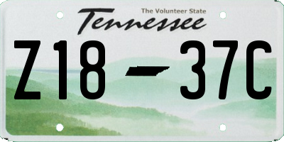 TN license plate Z1837C