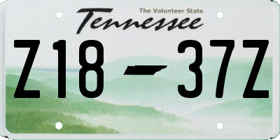 TN license plate Z1837Z