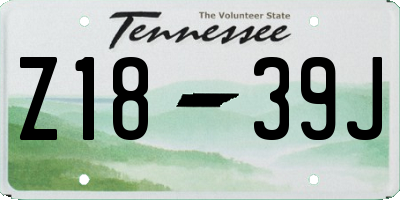 TN license plate Z1839J
