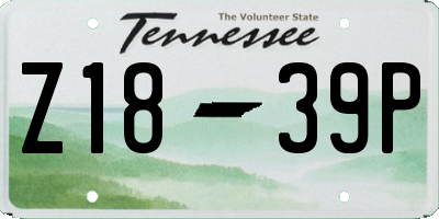 TN license plate Z1839P