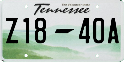 TN license plate Z1840A