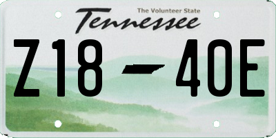 TN license plate Z1840E