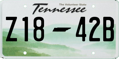 TN license plate Z1842B