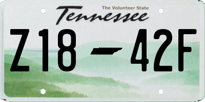 TN license plate Z1842F