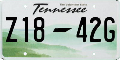 TN license plate Z1842G