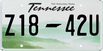 TN license plate Z1842U
