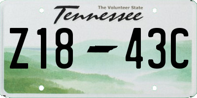 TN license plate Z1843C