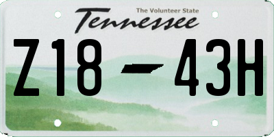 TN license plate Z1843H