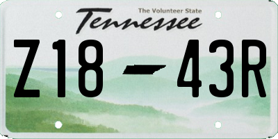 TN license plate Z1843R