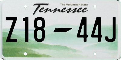 TN license plate Z1844J