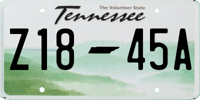 TN license plate Z1845A