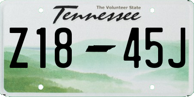 TN license plate Z1845J