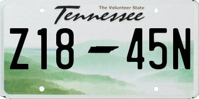 TN license plate Z1845N