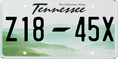 TN license plate Z1845X