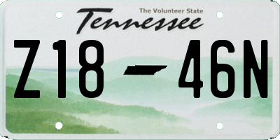 TN license plate Z1846N