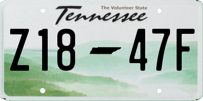 TN license plate Z1847F