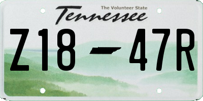 TN license plate Z1847R