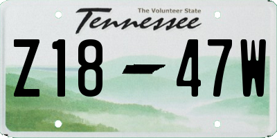 TN license plate Z1847W