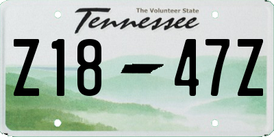 TN license plate Z1847Z