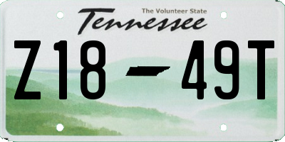 TN license plate Z1849T