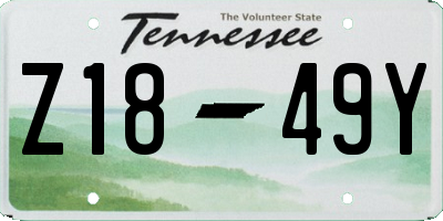 TN license plate Z1849Y