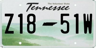 TN license plate Z1851W