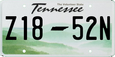 TN license plate Z1852N
