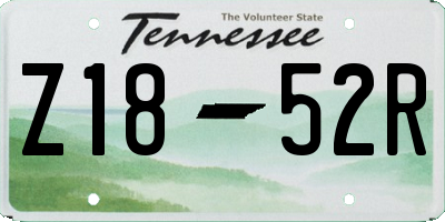TN license plate Z1852R