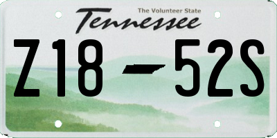 TN license plate Z1852S