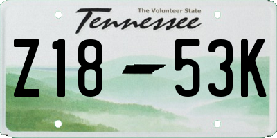 TN license plate Z1853K
