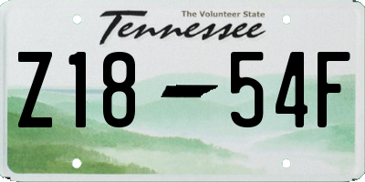 TN license plate Z1854F
