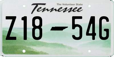 TN license plate Z1854G