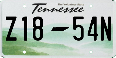 TN license plate Z1854N